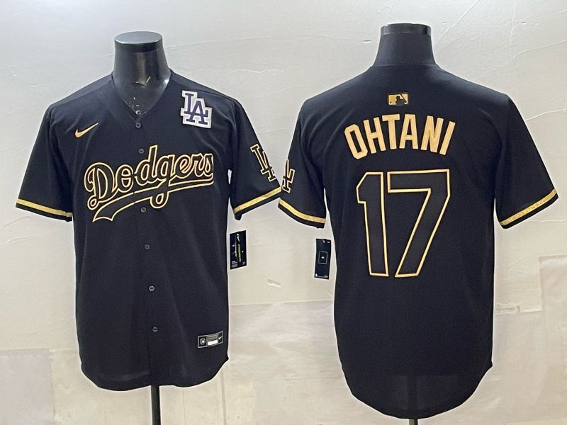 Men 2025 Los Angeles Dodgers #17 Ohtani Black Nike MLB Jersey style 082